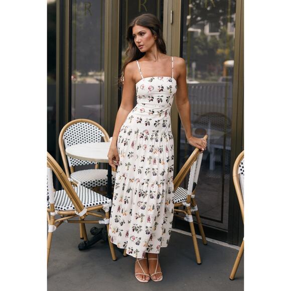 PETAL & PUP Botanique White Midi Dress Size Medium - Picture 3 of 10